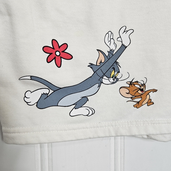 Tom and Jerry Graphic Shorts Womens Size 3XL Taupe Pull-On Relaxed Fit - Picture 11 of 16